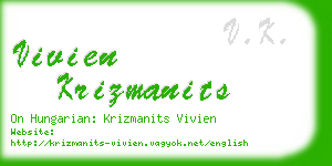 vivien krizmanits business card